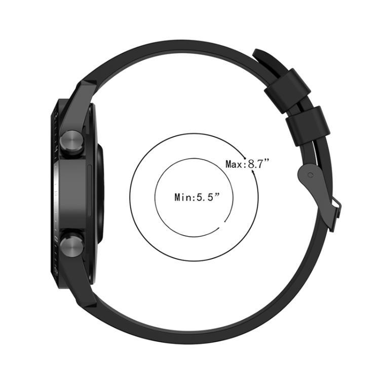 xDfind silicona correa de botón negro 22mm / 20mm para correa universal Huawei / Amazfit