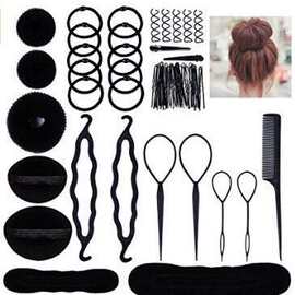 外贸亚马逊热销款  百变盘发工具组合 丸子头 美发编发拉发针套装