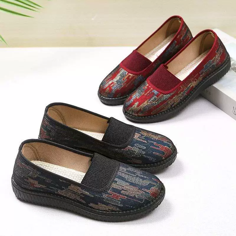 Слипоны, обувь, нескользящие дышащие туфли для мамы, для среднего возраста, мягкая подошва