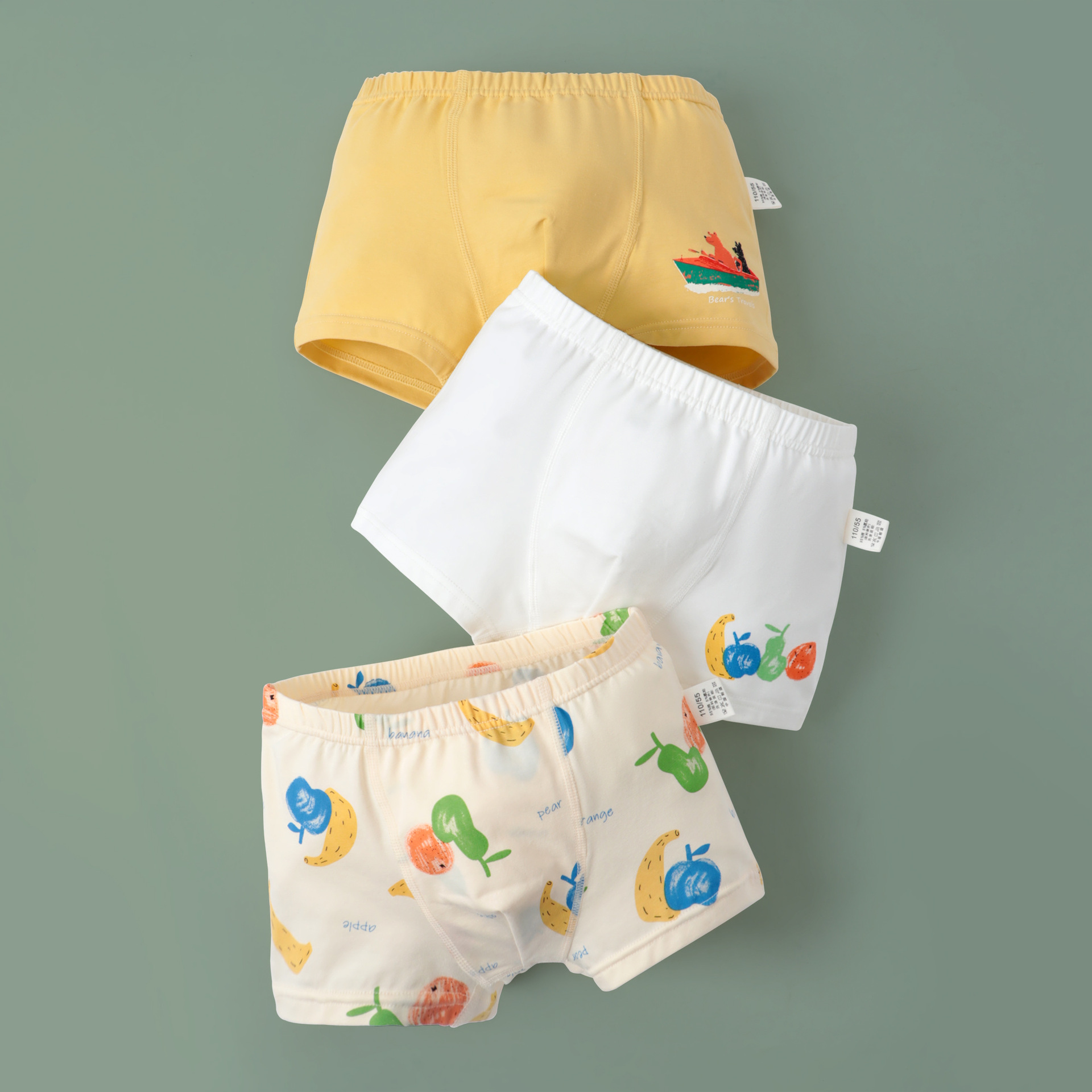 Un tipo de ropa interior de algodón puro para niños dibujos animados dinosaurio niño boxer verano niño pequeño y mediano niño antibacteriano niño cuadrangular al por mayor