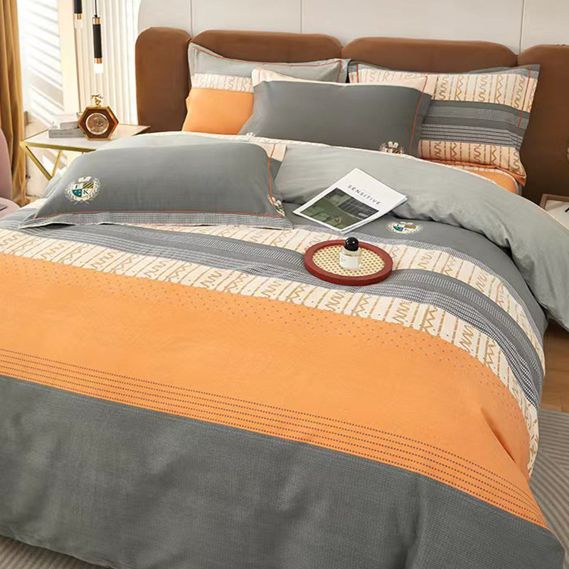 Cama de molido simple conjunto de cuatro piezas 2025 nuevo invierno engrosado sábanas cubierta de cama de algodón puro