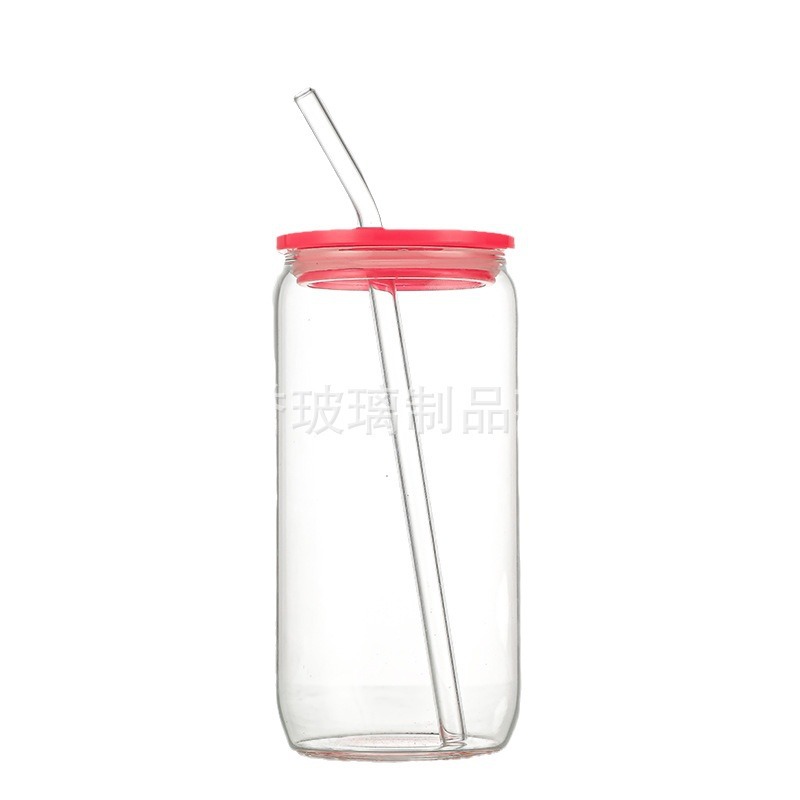 Taza de coke transfronteriza de 16oz Taza Mason Tapa de bambú Taza de lata Tapa de plástico a prueba de moho Tapa de vidrio de paja Resistencia a altas temperaturas