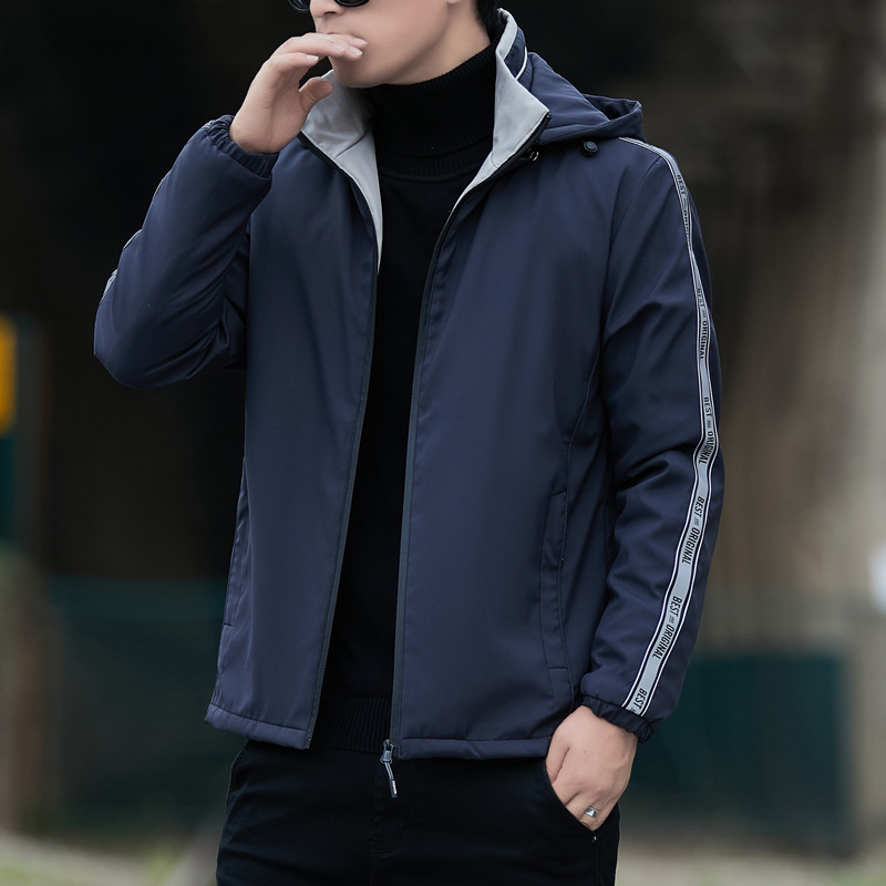 Chaqueta casual para hombre 2022 Abrigo con capucha engrosada forrada de lana de invierno Moda coreana más tamaño primavera y otoño para hombre