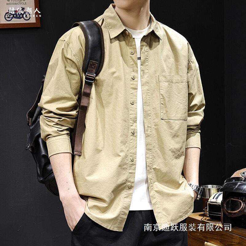 Vintage Men's Long-Sleeve Shirt, Spring 2026 New Casual Fashion, Trendy Versatile Large Size Wholesale Vintage Men's Long-Sleeve Shirt, Spring 2026 New Casual Fashion, Trendy Versatile Large Size Wholesale