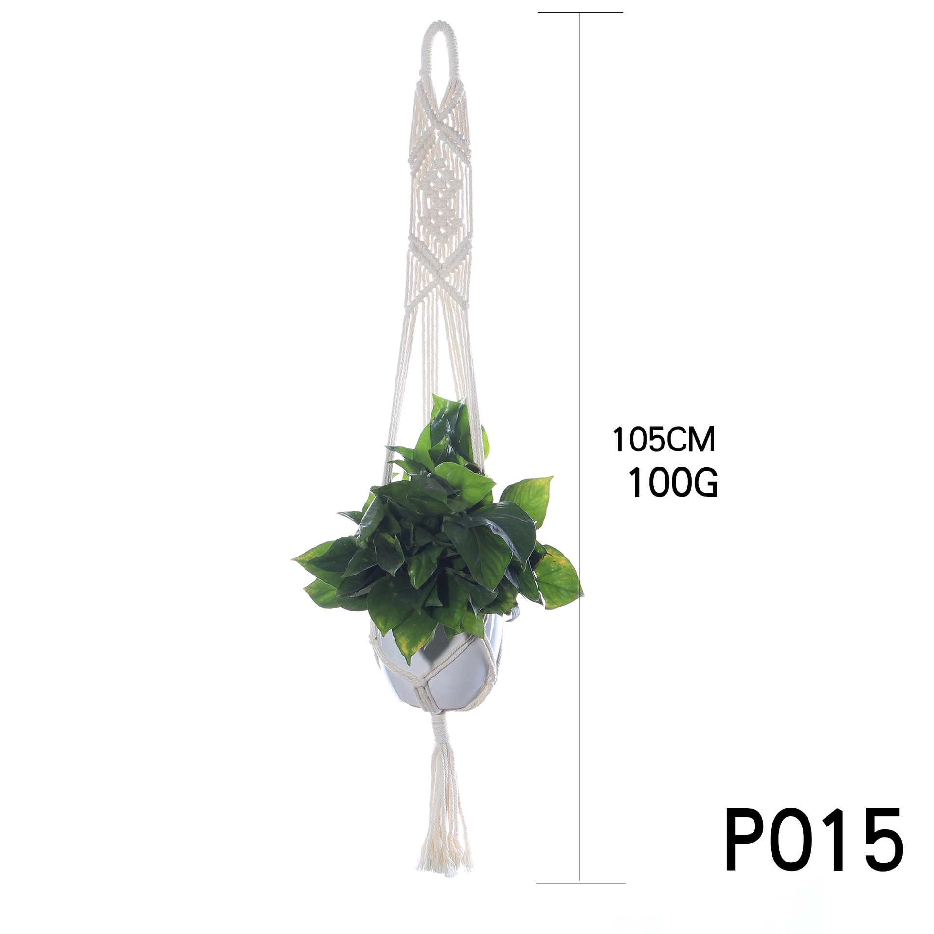 クロスボーダー植木鉢ネットポケット園芸緑植創意金綿縄植木鉢吊りかご手編み綿紐吊り植木鉢ネットポケット