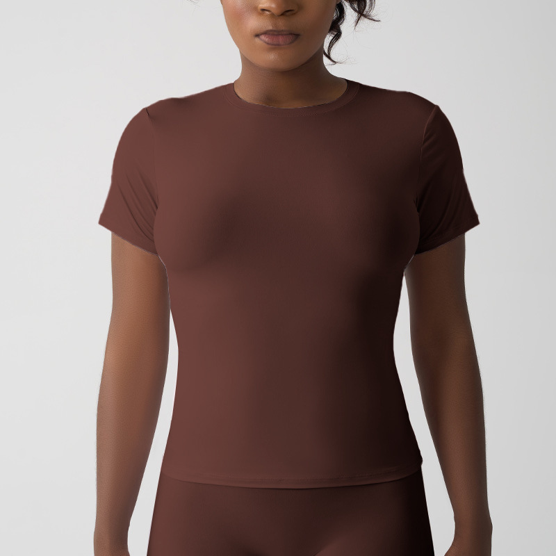 Skims Same Style Single Layer T-Shirt Sports Tight-Fitting Yoga Short-Sleeved Running T-Shirt Top for Women