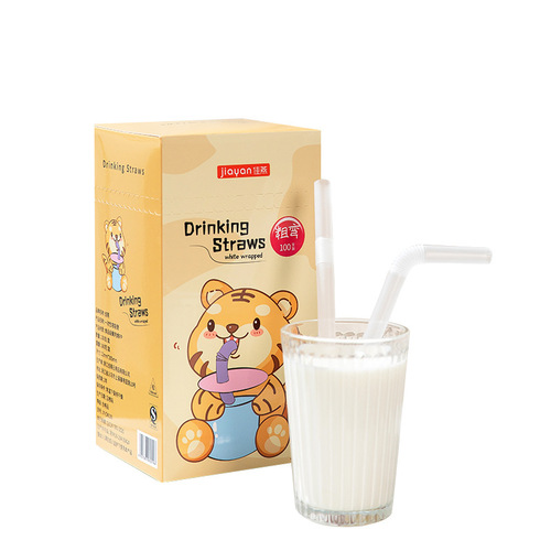 Single-use baby feeding straw, postpartum usable, PP independent packaging, flexible transparent food-grade plastic straw