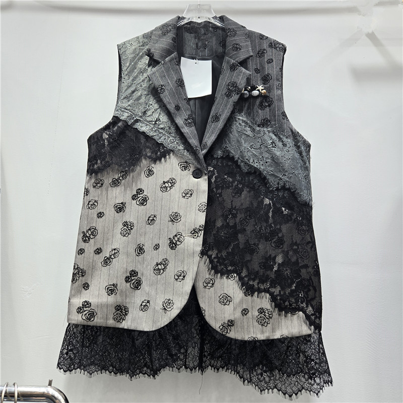 Estación europea 2026 principios de primavera nuevo estilo de moda estilo extranjero sofisticado sentido de alta calidad clásico mosaico Jacquard chaleco de mujer image 1