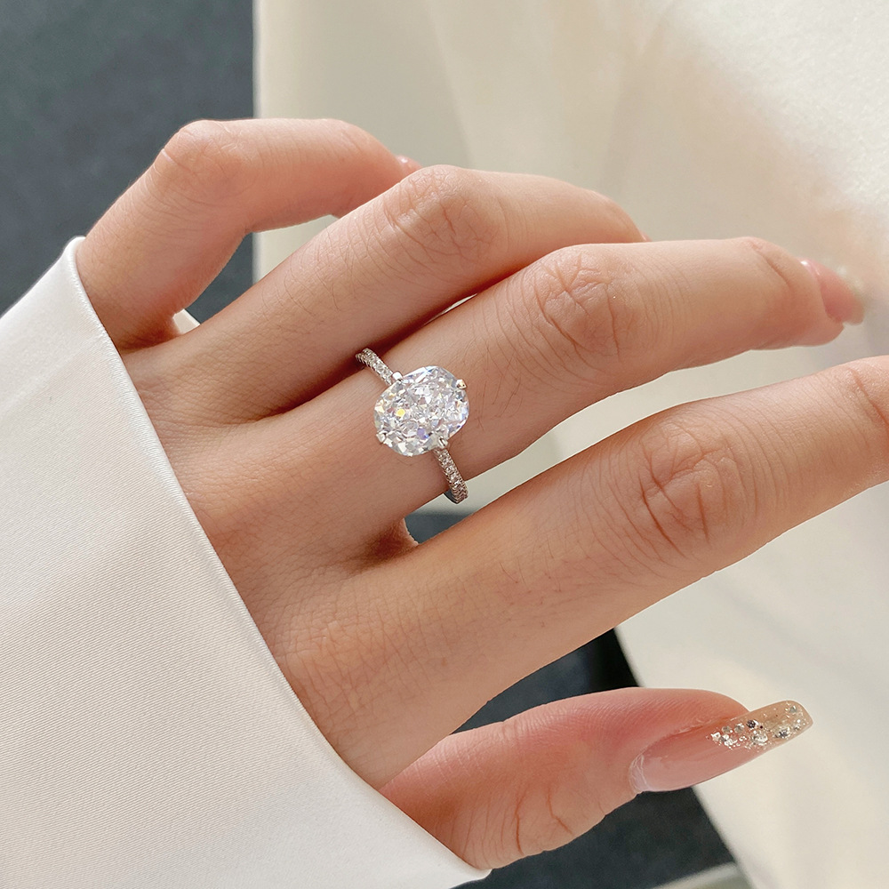 Simple Style Geometric Sterling Silver Plating Rhinestones Rings 1 Piece