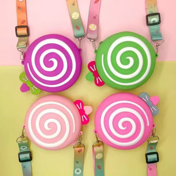 Cross-Border Temu Popular Lollipop Amazon Popular Silicone Coin Purse Silicone Small Shoulder Bag Amazon Popular