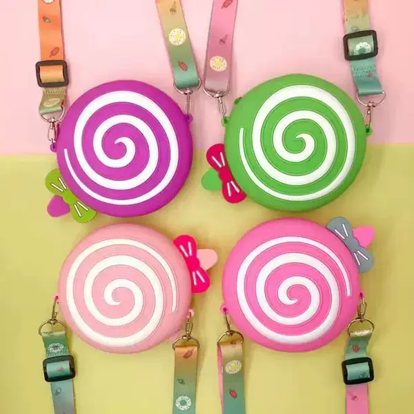 Cross-Border Temu Popular Lollipop Amazon Popular Silicone Coin Purse Silicone Small Shoulder Bag Amazon Popular