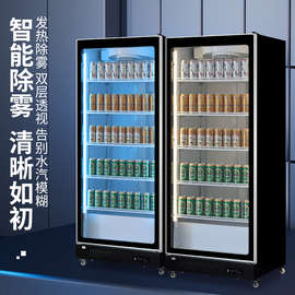 网红制冷饮料冷藏展示柜立式保鲜柜商用大单门双门超市冰箱啤酒柜