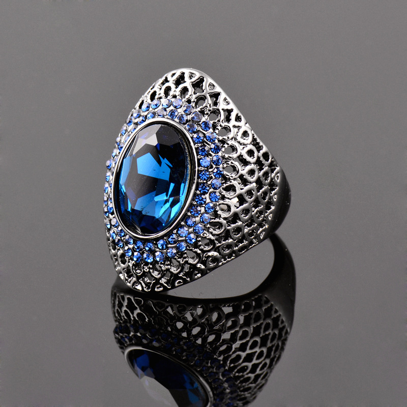 1 Piece Retro Grid Alloy Plating Inlay Zircon Womenu0027S Rings