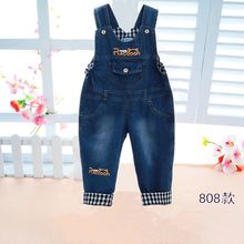 1-2-3-4岁男女宝宝棉软牛仔背带裤儿童春秋单裤冬季套棉裤罩裤