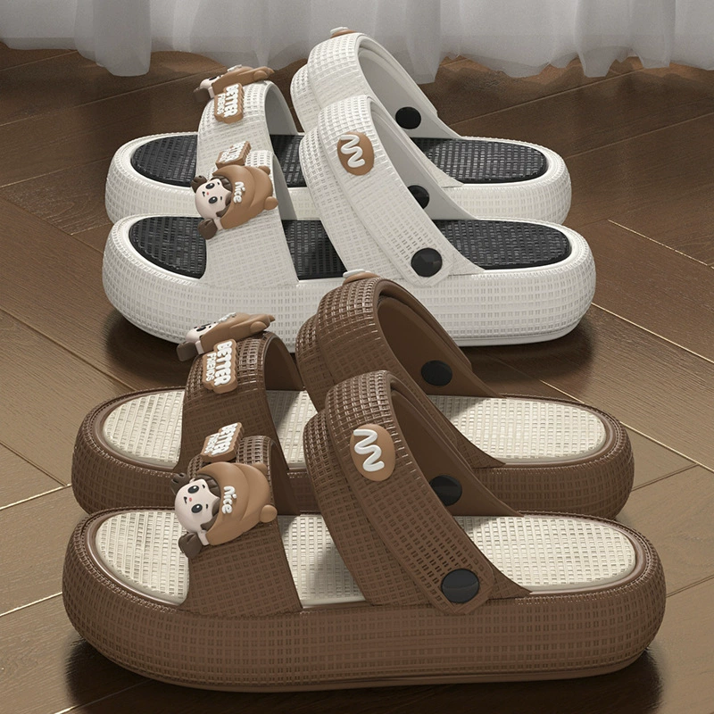 Женские летние пляжные сандалии с мультяшным дизайном, новые, для путешествий, на толстой нескользящей подошве.