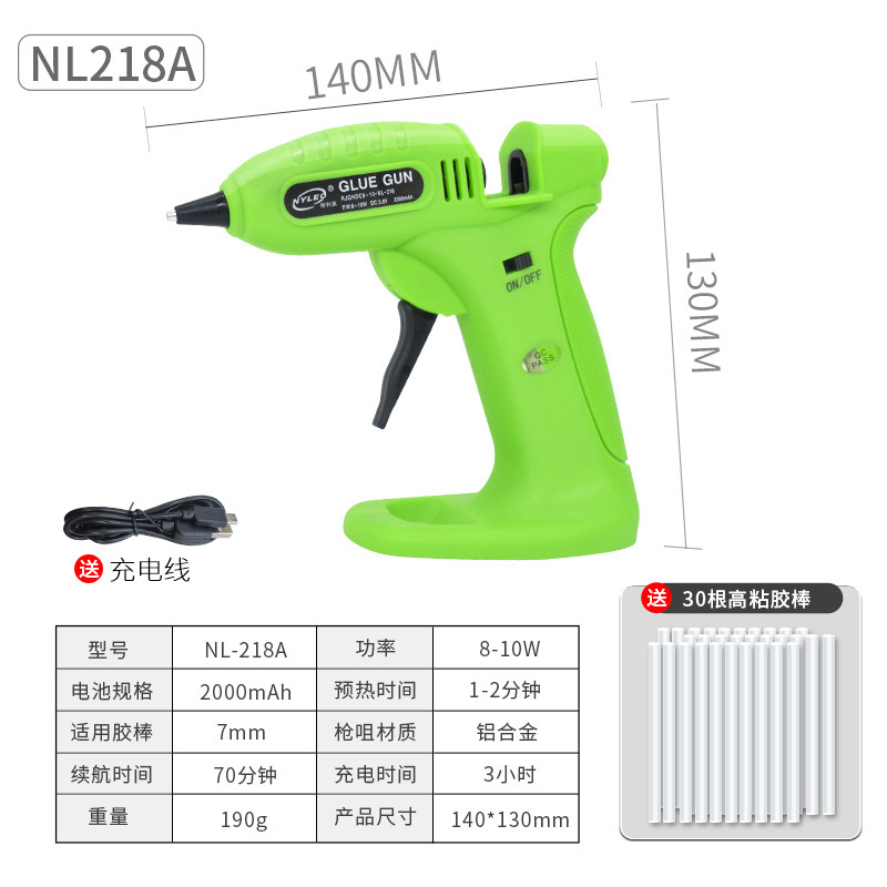 Pistola de pegamento termofusible inalámbrica Norio al por mayor batería de litio usb recargable pistola de pegamento desenchufable para el hogar hecha a mano para niños