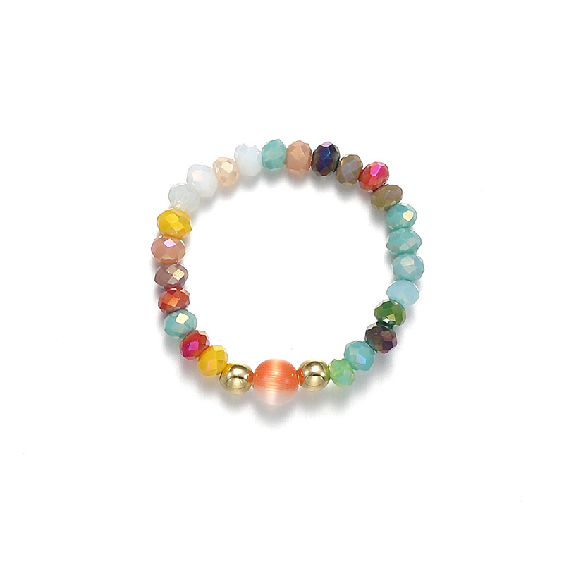 Round Pattern Fashion Round Beaded Handmade Women's Rings 1 Piece