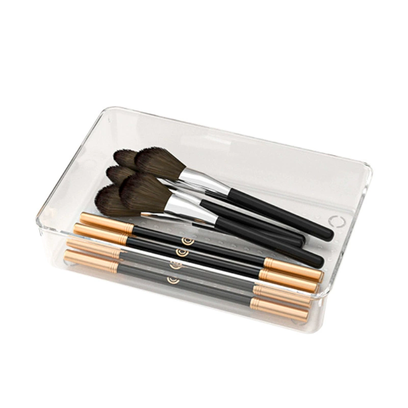 Transparent combination separate storage box built -in cosmetics debris wave dot strip box drawing drawing dressing table set