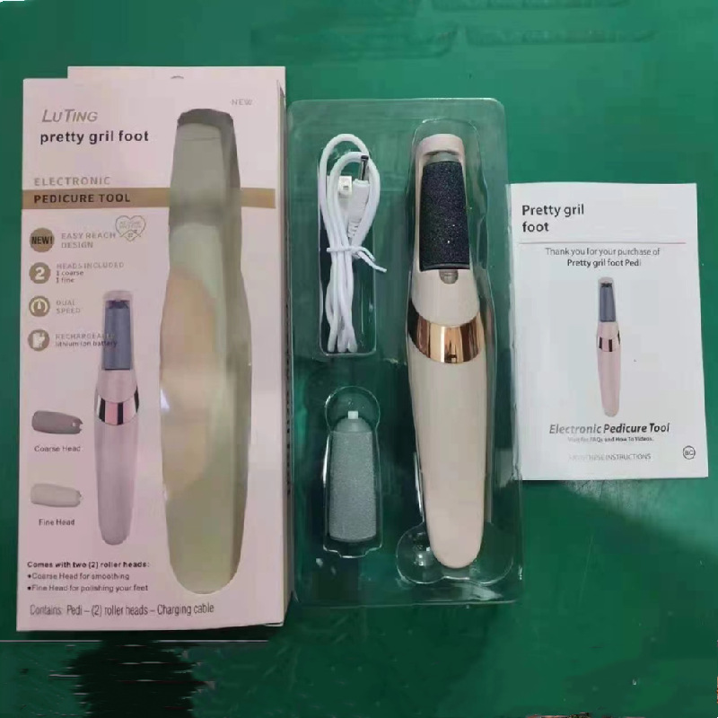 批发电动磨脚器充电款带灯磨甲器去脚皮死皮老茧刀修足机修脚美脚