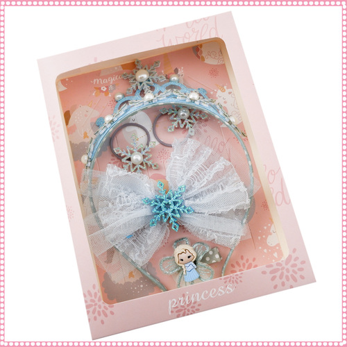 Fairy tale style little princess hairband hairpin children's hair accessories set princess hair accessories gift box children's theatrical performance hair accessories