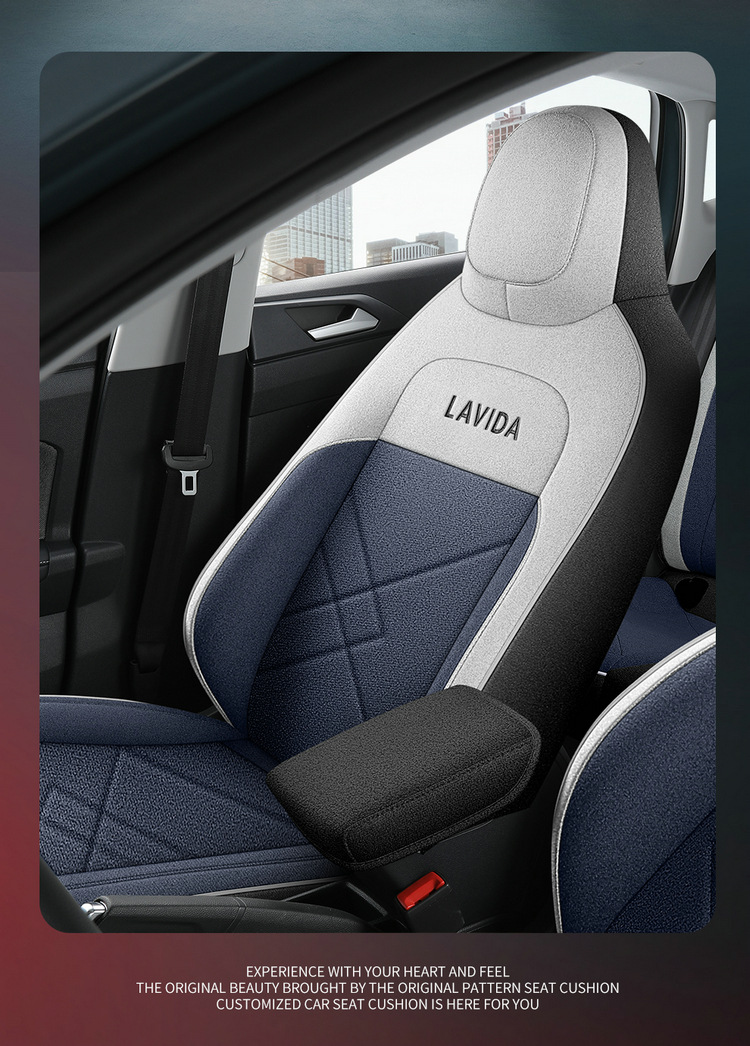 Volkswagen Lavida Xinrui Xr Seat Cover Set, Full Coverage Car Seat Cushion, Cotton Linen Fabric Seat Cover Set, Full Coverage