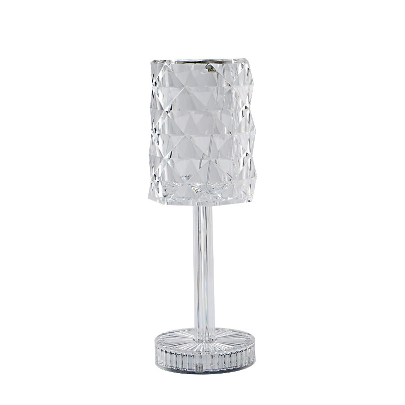 Table lamp, modern crystal‑style, touch switch, adjustable 3/16 colors, 24.45 cm