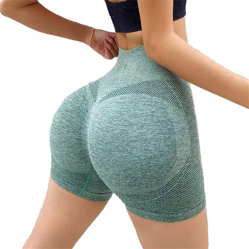 Pantalones de gimnasio de cintura alta apretados, pantalones cortos de gimnasio de mujer, pantalones cortos deportivos elásticos de secado rápido.
