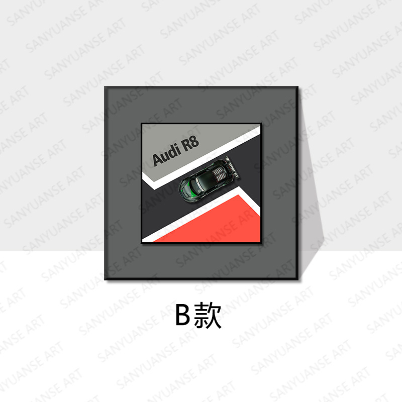 Pintura colgante de coche, aleación, habitación creativa para niños, comercio electrónico transfronterizo, pintura decorativa, dormitorio, modelo de porche, mural