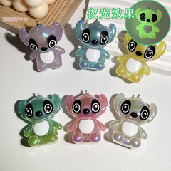 亞克力果凍夜光鍍UV炫彩外星考拉樹懶公仔DIY鑰匙扣掛件飾品配件