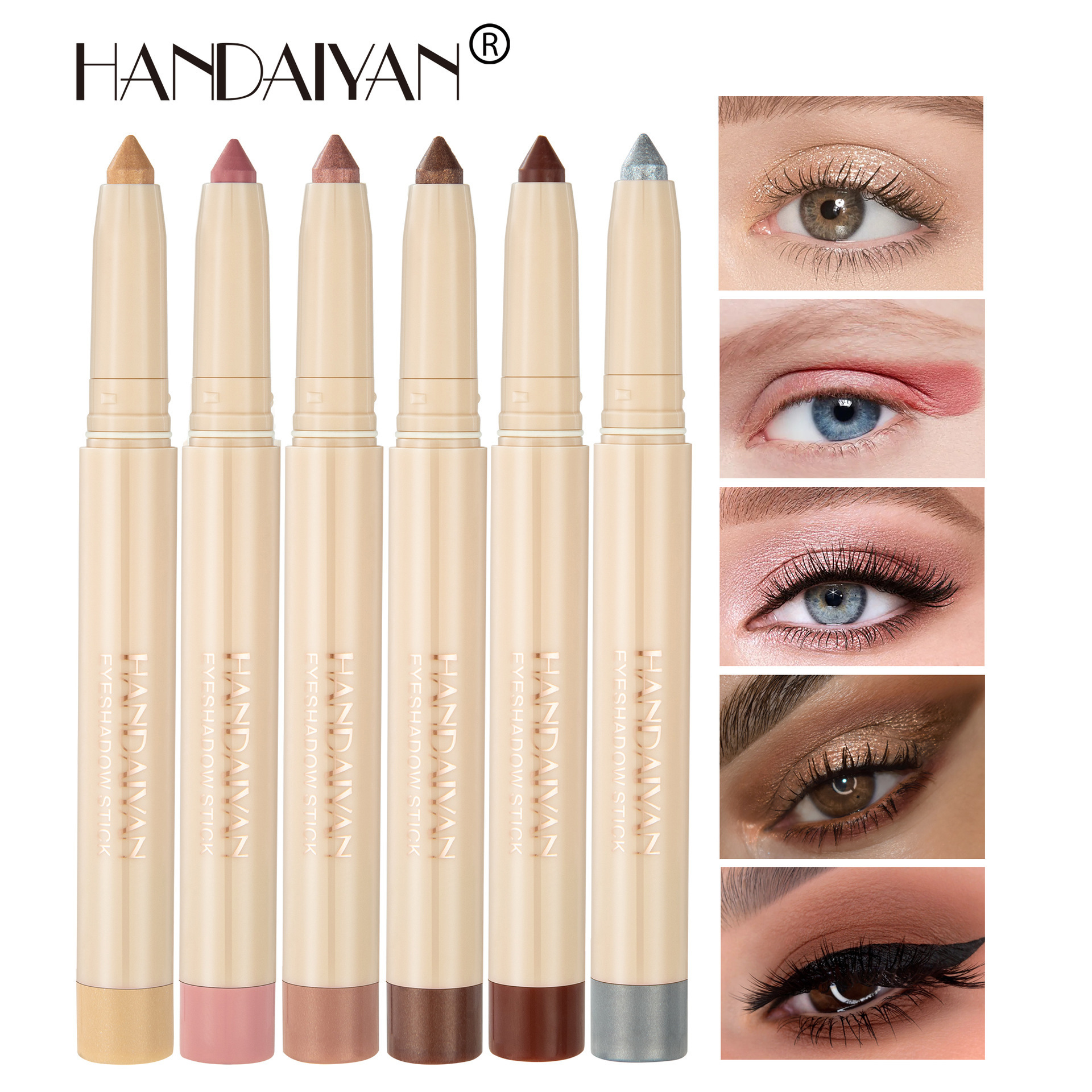 Handaiyan venta transfronteriza caliente, Han Qiang, club nocturno de maquillaje, lápiz de sombra de ojos de seda de seda de doble propósito, barra de lápiz de delineador de ojos cortable image 6