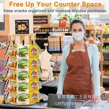 木质零食架超市前台零食糖果收纳架可旋转发箍饰品架棒棒糖展示架