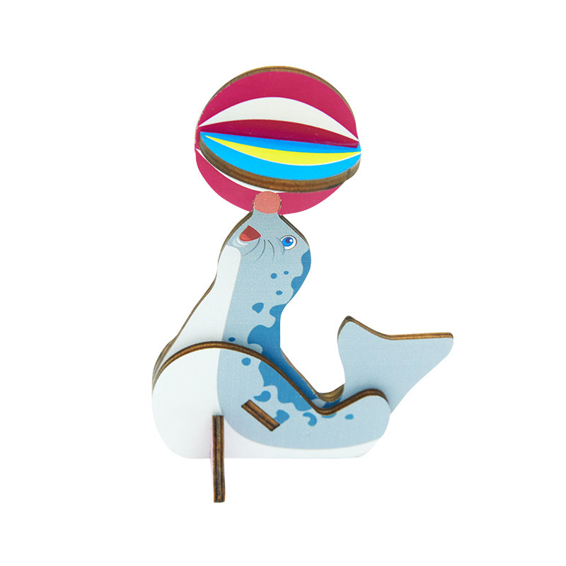 Venta al por mayor de madera 3D animal rompecabezas tridimensional bebé 2-3 años modelo animal educativo ensamblar bloques de construcción Juguetes