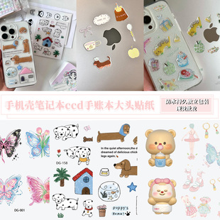 in stock wholesale big head sticker paper cute cartoon drop glue jelly three-dimensional hand ledger laptop phone case sticker