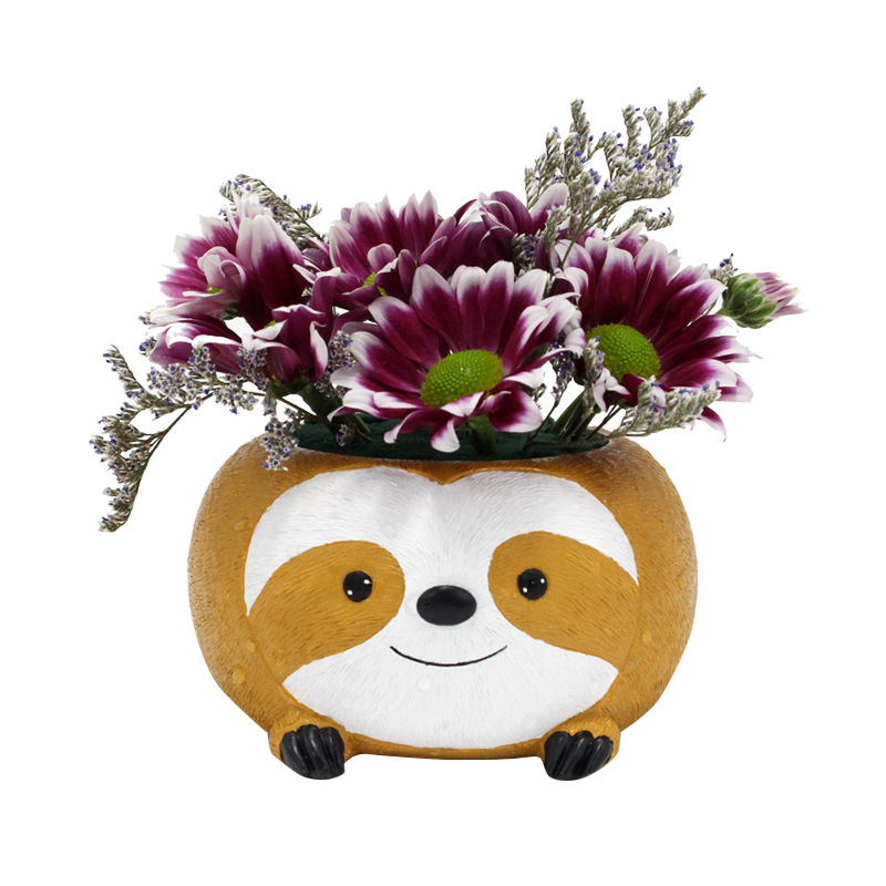 Succulent flower pot suit combination cute small creative art flower pot home decoration small sloth decoration pot cartoon