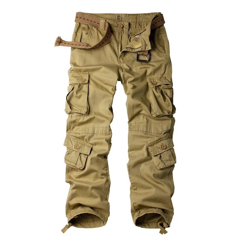Men's Multi-Pocket Cargo Pants, Loose Fit, Durable Casual Pants, Outdoor Long Pants, Plus Size Straight-Leg Sweatpants