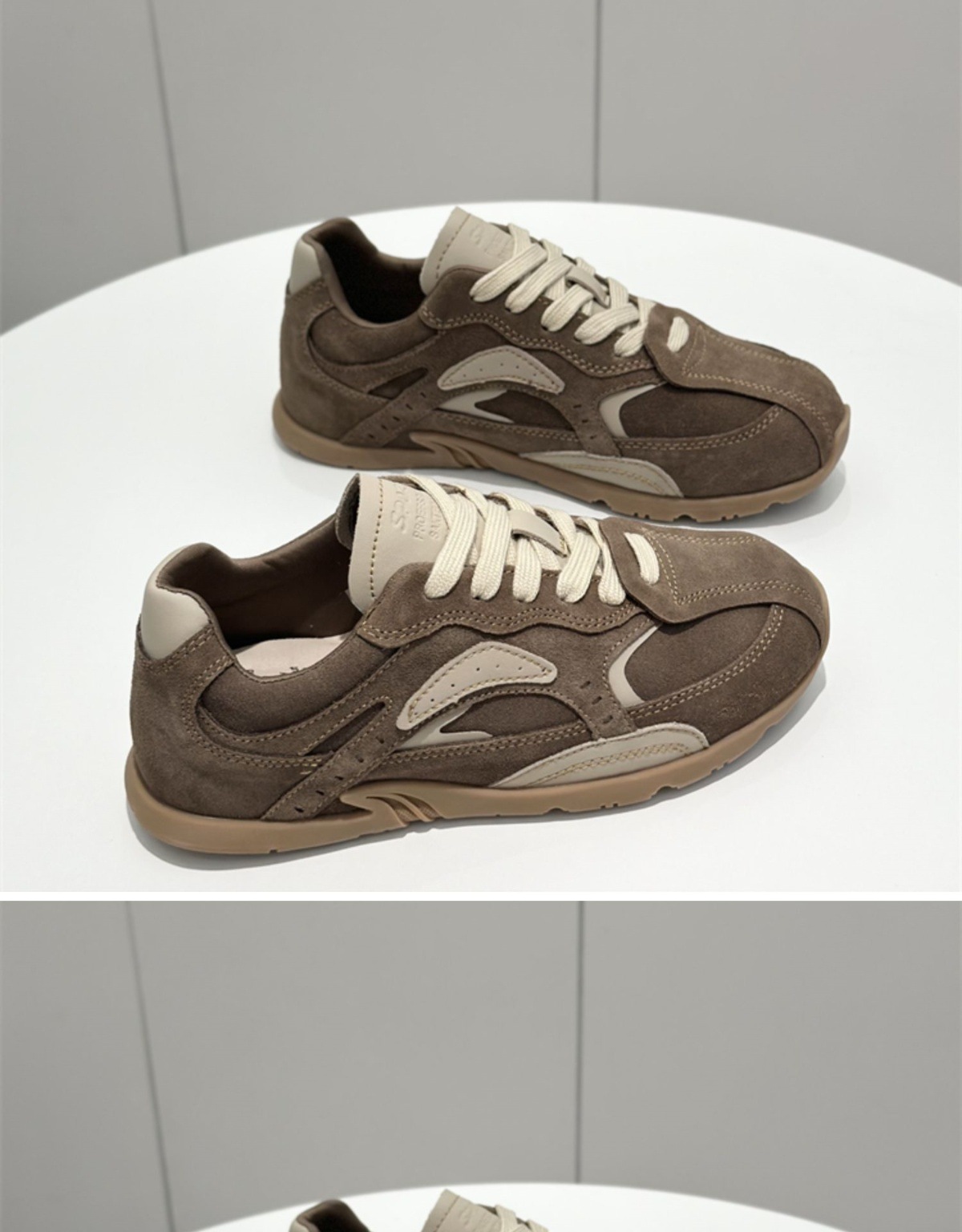 Shougu Forrest Gump Femmes 2024 Automne Nouveau Cuir Polyvalent Respirant Formation Plate Simple Chaussures À La Mode_voghion.com