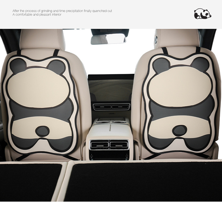Cute Panda Cartoon Car Seat Back Anti-Kick Pad for Women, Car Seat Anti-Dirt Pad, Rear Seat Protector