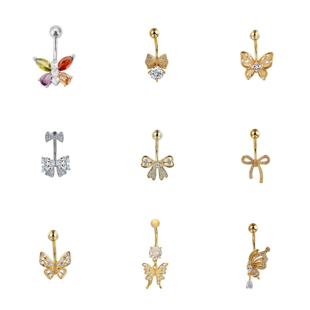 Piercing nombril papillon strass style américain_voghion.com