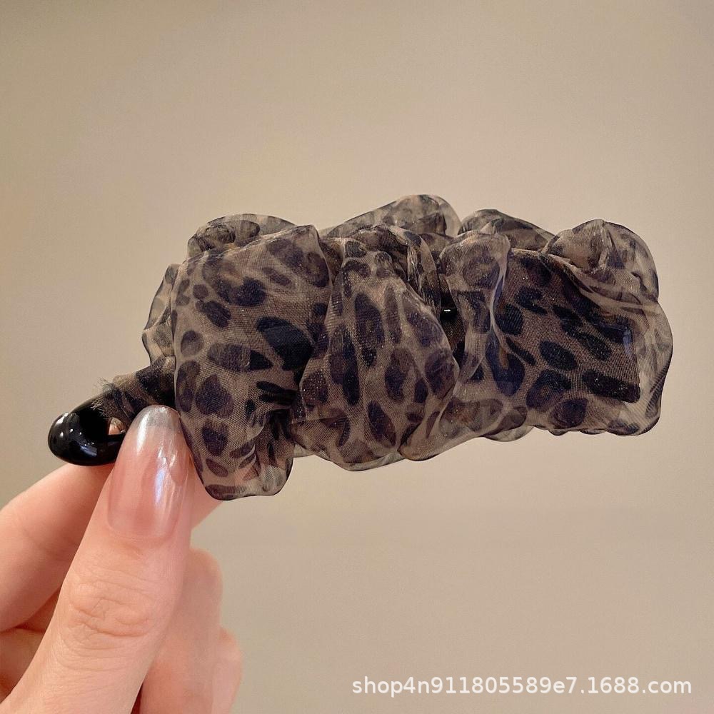 Korean-Style Elegant Pleated Mesh High Ponytail Banana Clip 2025 New Hairpin for Women to Show Hair Volume on the Back of the Head Twist Clip