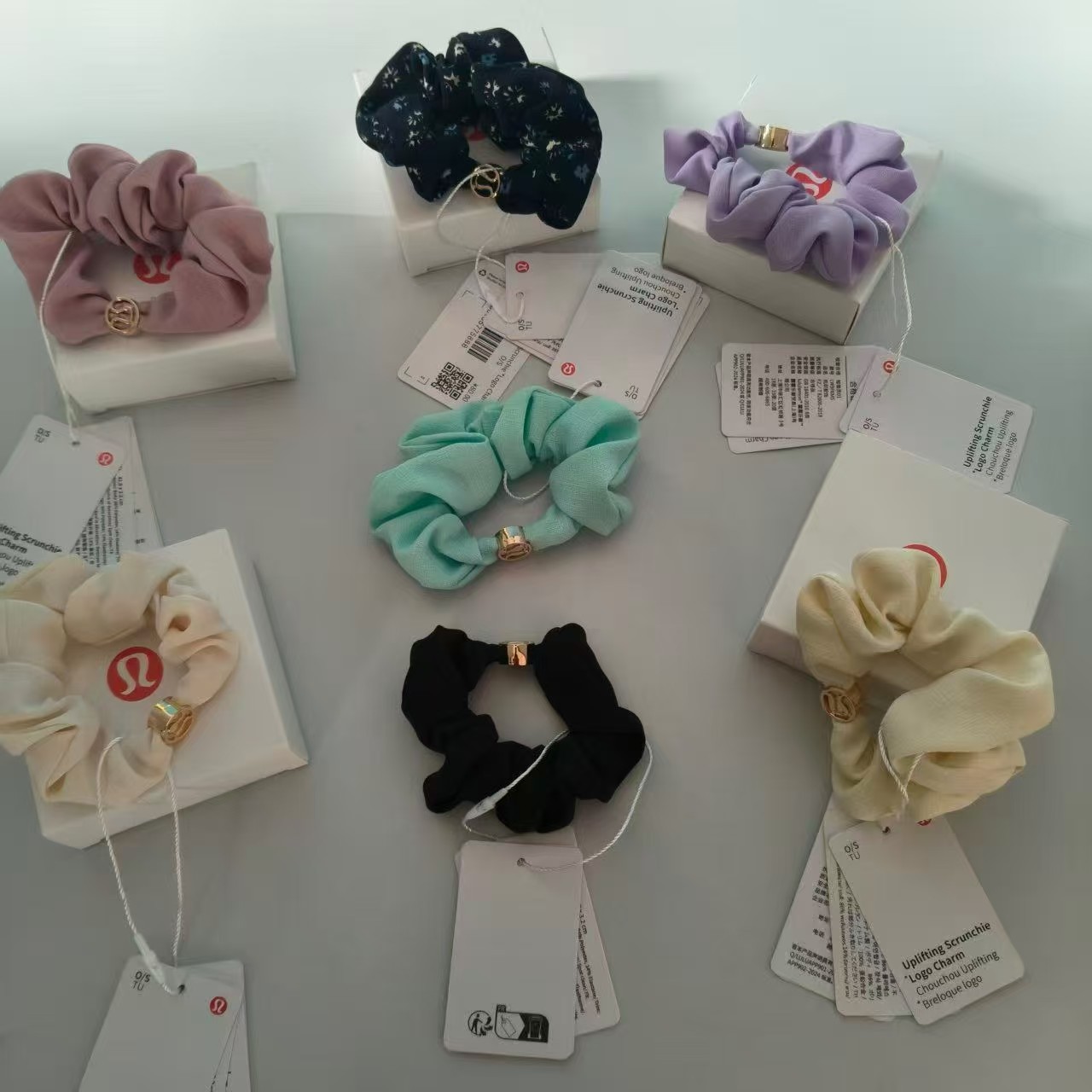 Lu's Ponytail Hair Tie Elastic Scrunchie Metal Logo Hair Accessory Lulu Hair Tie Wholesale Dropshipping