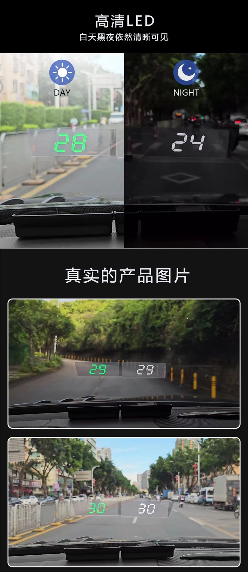 Hud Head-Up Display Car Universal Obd Invisible 360 Holographic Image Gps Car Speed Multi-Function Meter
