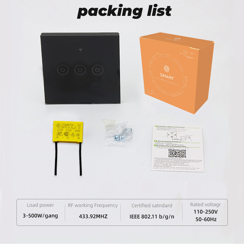 Tuya Smart Home WiFi Touch Wall Switch Light Mobile APP Voice Timing Control 433 Remote Control