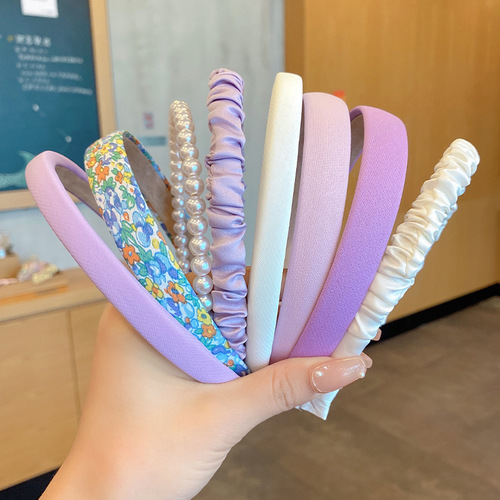 Fashionable houndstooth hairbands wholesale high skull wide-brimmed headbands hairpins retro hairpins versatile fabric hair accessories headwear