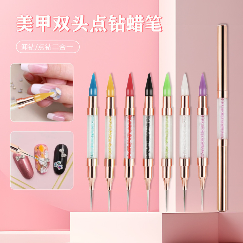 Nail Art Dot Drill Crayon, Special Dot Drill Pen for Manicure, Comes with Adhesive, No Need to Assist Nail Dot Drill, Remove Drill, Manicure Pen