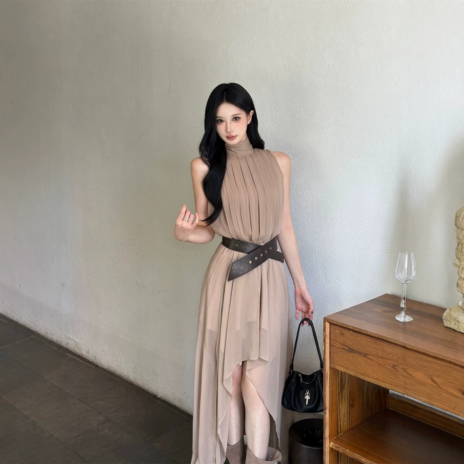 Summer elegant shiffon dress sleevless