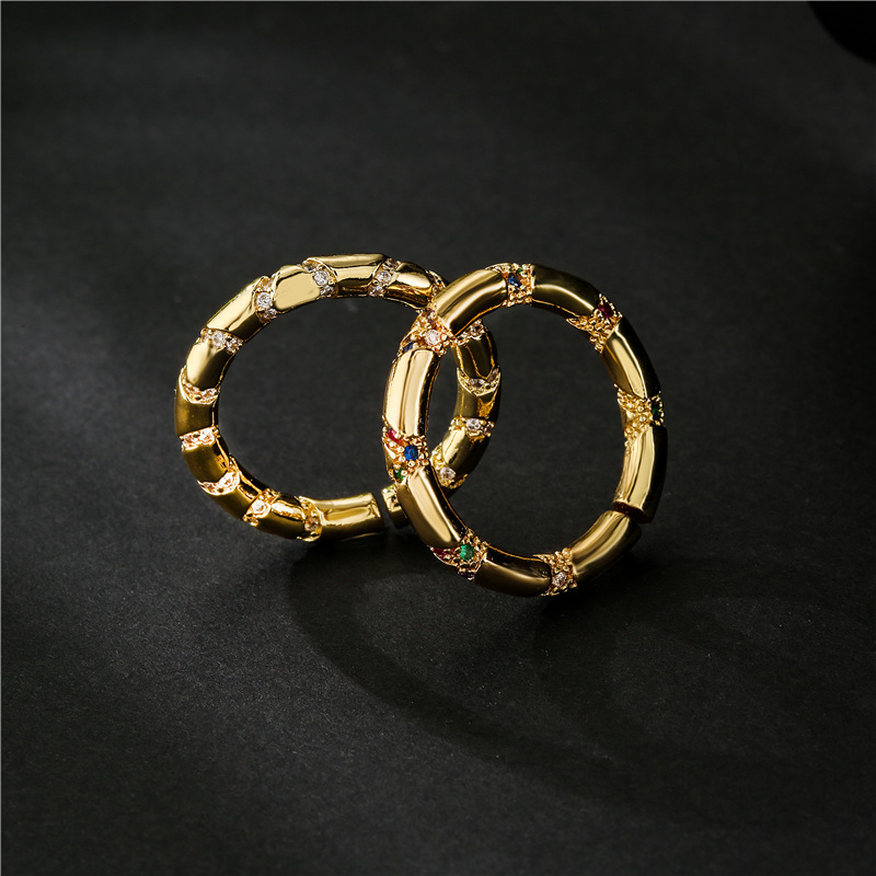 Nihaojewelry Wholesale Jewelry Simple Copper Micro-inlaid Zircon Fine Open Ring display picture 5