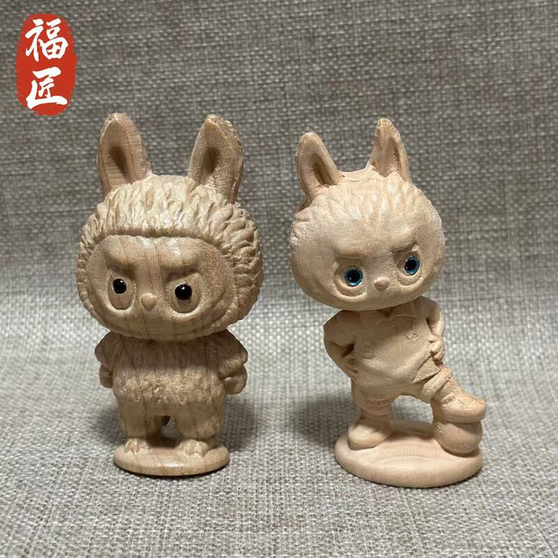拉布布桃木雕刻工艺品创意木质摆件手把件可爱儿童玩具拉布布|undefined