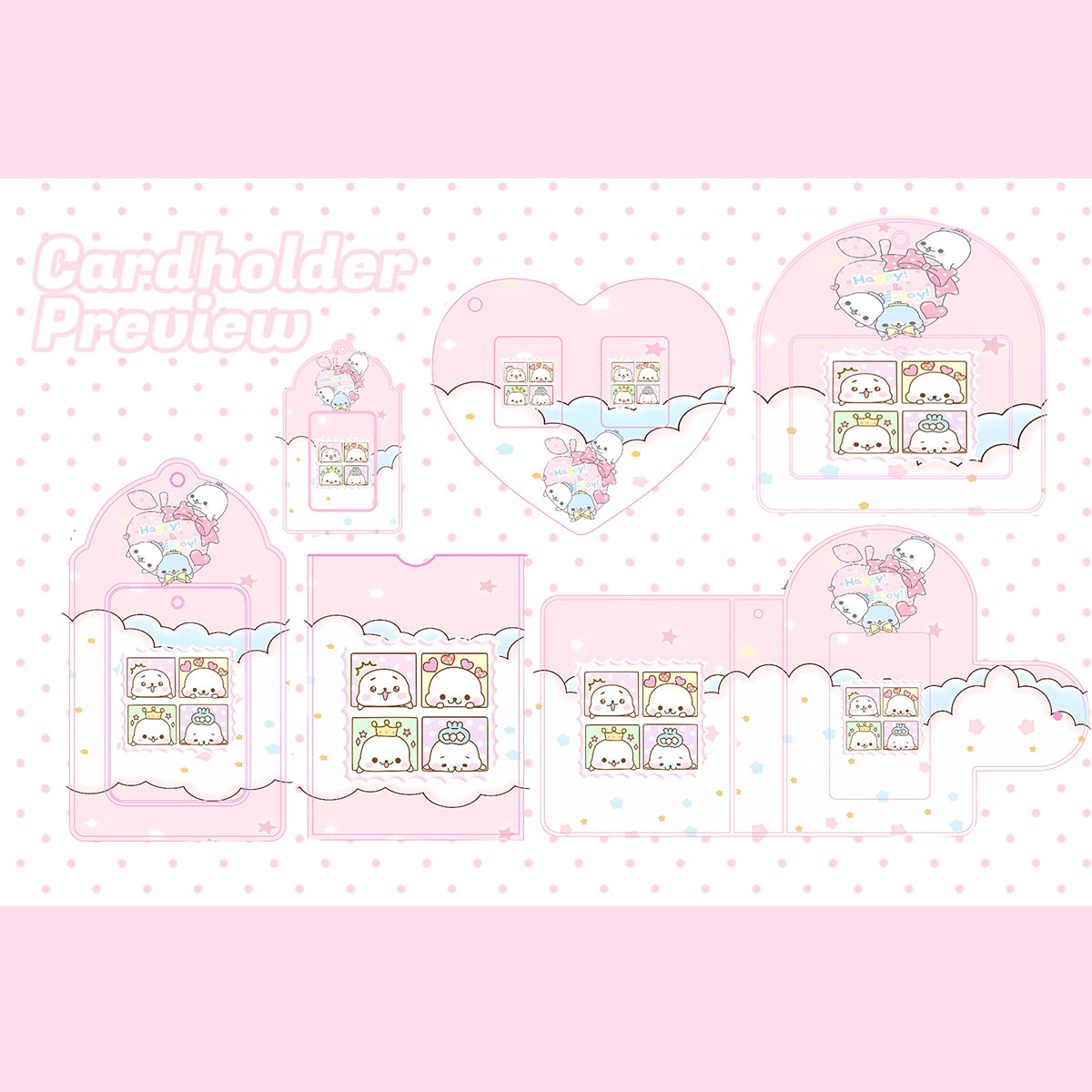 Wholesale Supply of Pink Bean Sesame Seal Series Card Holders, Photo Card Holders, Keychain Card Holders, Card Sleeves, Card Clips