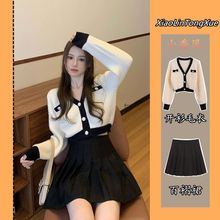 百褶裙女秋冬季新款学院气质高腰显瘦百搭韩版短裙套装黑色防走光