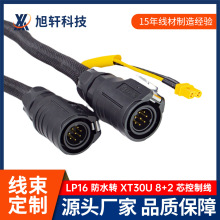定制继电器控制线束LP16防水连接器转XT30U 八芯主线加二芯短支路